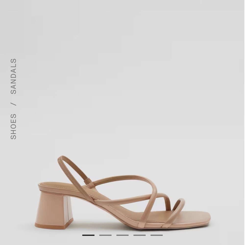 & Other Stories Strappy Block Heel Sandals, Beige Cream Tan, Size 7 - Worn Once